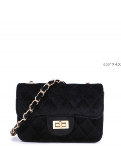 Velvet Crossbody Bag BA400183 BLACK
